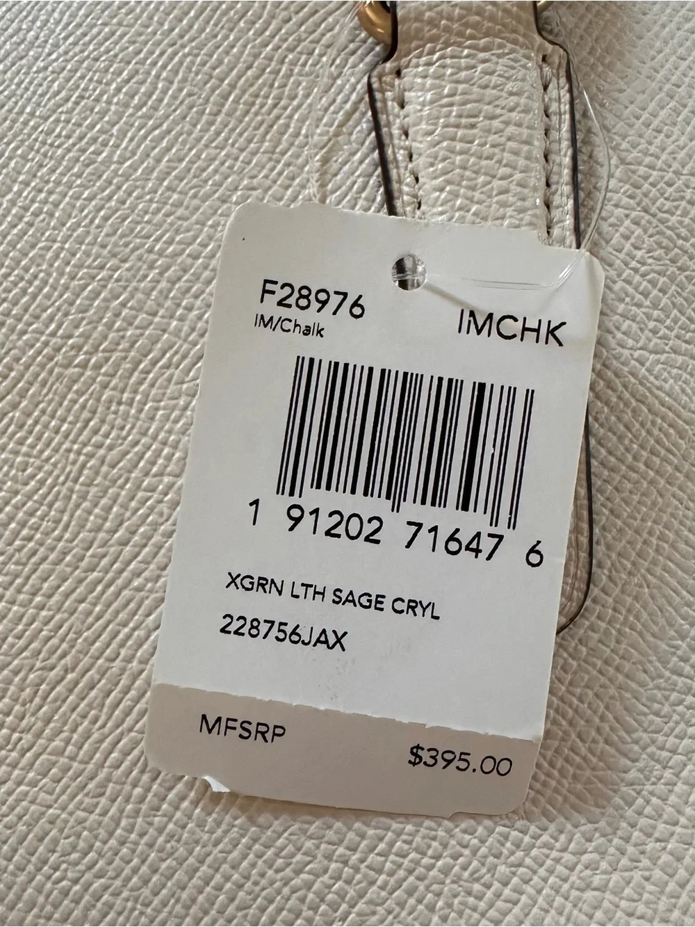 Coach Pebbled Leather Dome Satchel NWT Cream